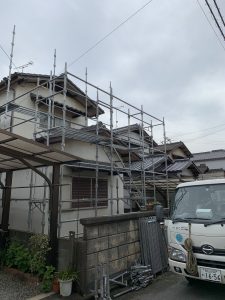 倉敷市玉島上成で外壁塗装・屋根塗装工事がスタート。