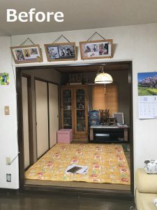 撤去できない柱はお部屋のアクセントに