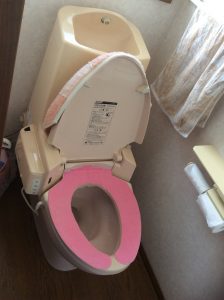 ピンクがかわいいトイレに。