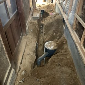 倉敷市玉島 S様邸 水廻り工事、下水接続工事