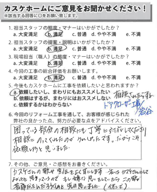 総社市│勝手口のクローザー取り替えリフォームしました♪