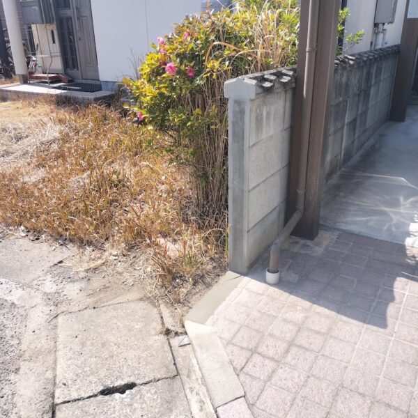 岡山市│ブロック塀撤去 狭さを感じていた駐車場にゆとりをプラス