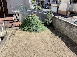 工事前に草取り