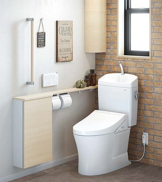 トイレリフォーム　TOTO　ピュアレストQR＋ウォシュレットSS1